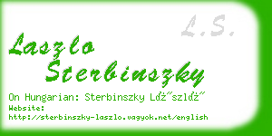 laszlo sterbinszky business card